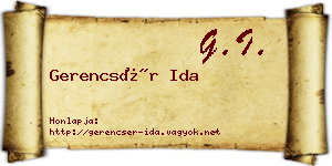 Gerencsér Ida névjegykártya